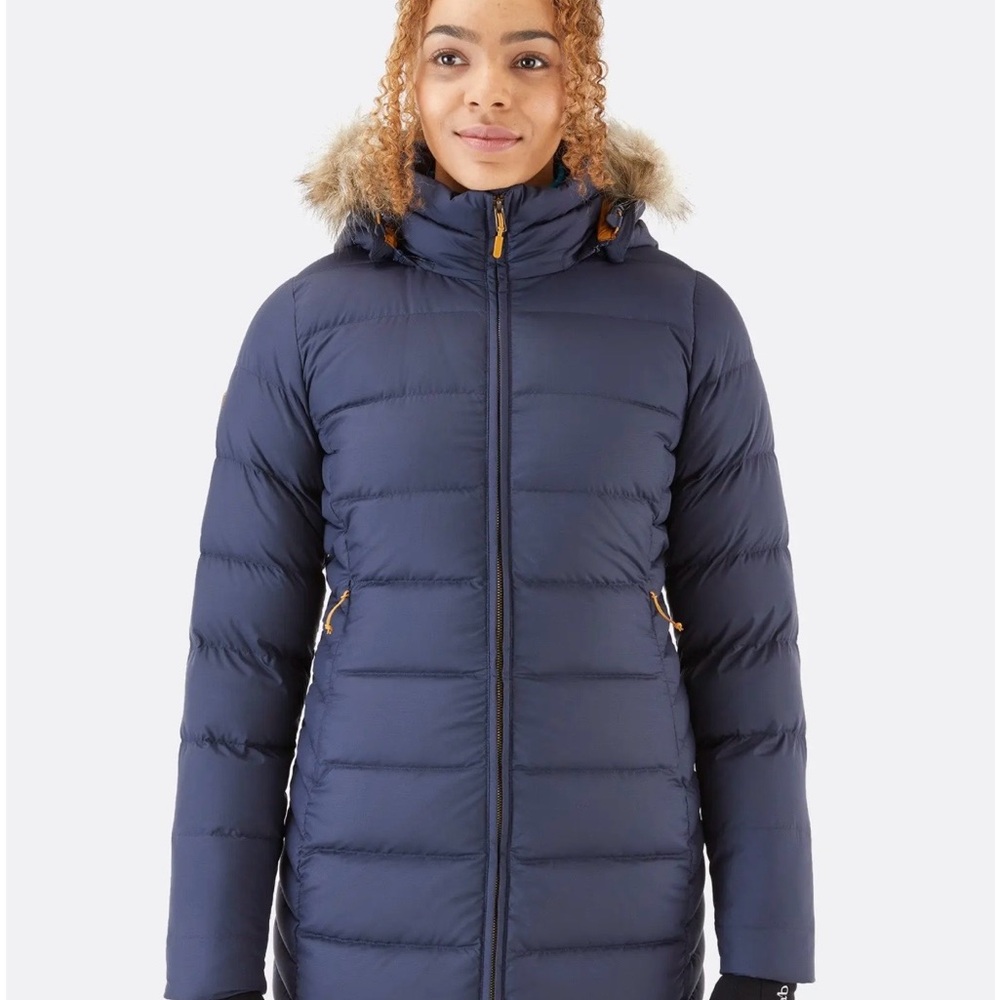 Rab Long Navy Puffer Coat